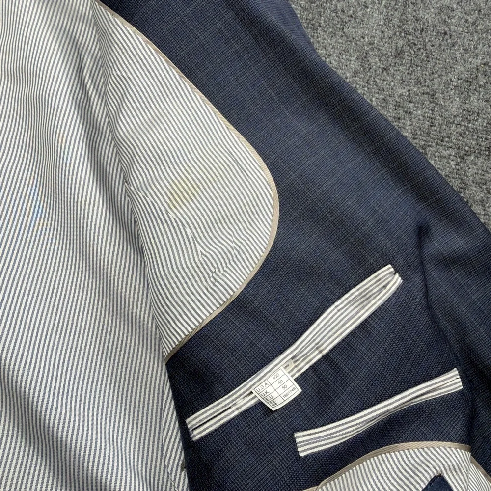 Brooks Brothers Blazer Mens 40S Short Blue Check Patterned Explorer Regent Fit